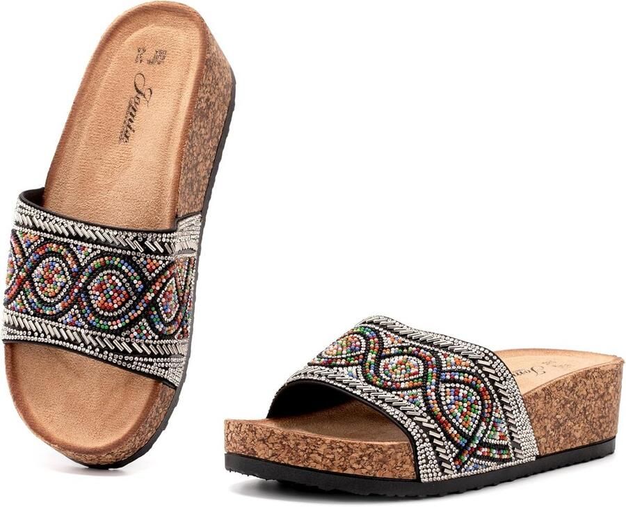 Dames Sleehak Sandalen met Parels Comfortabele Muiltjes Zomer