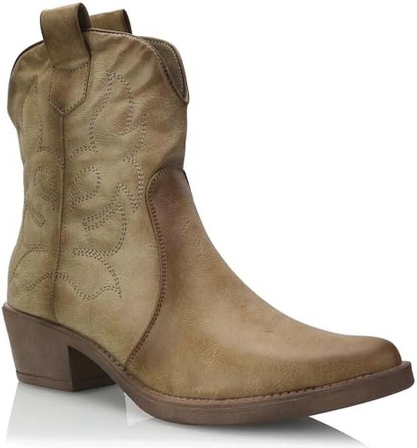 Dames Cowboy Boots Westernlaarzen met Blokhak en Bikerboot Stijl