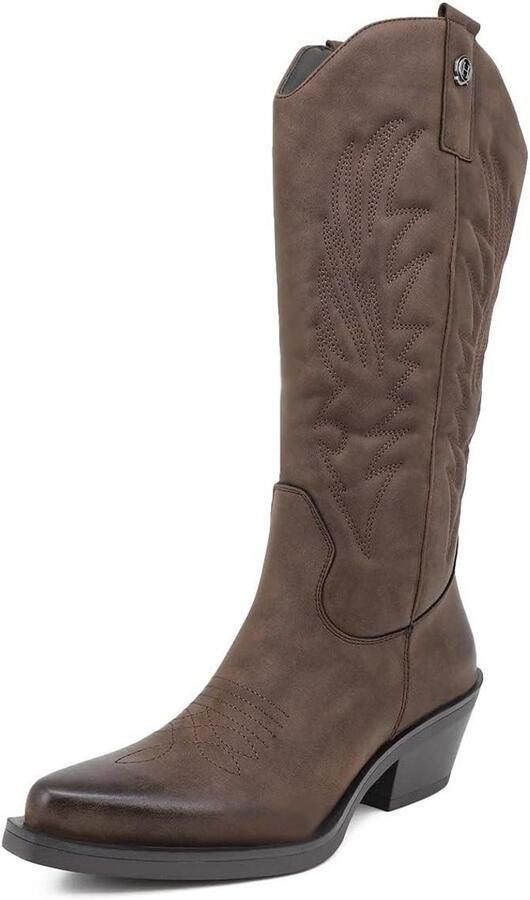 Dames Cowboy Laarzen met Westerse Hak en Kant Stijlvolle Texaanse Laarzen