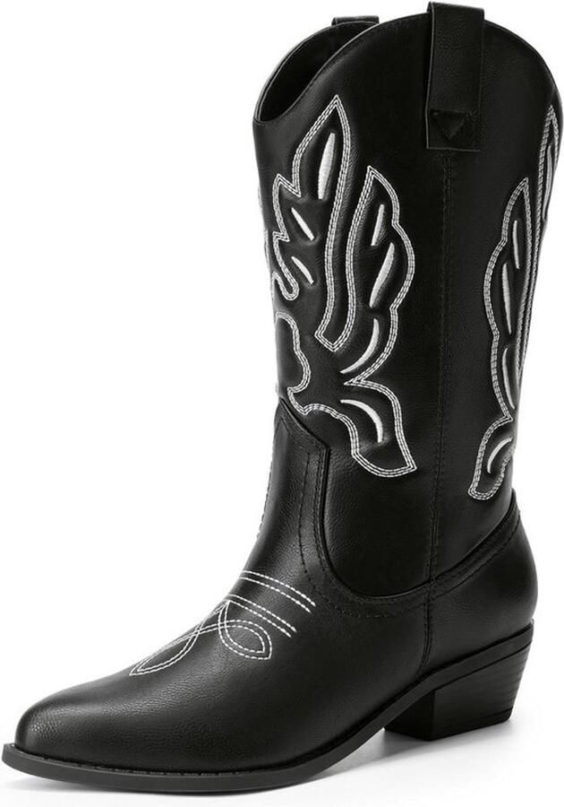 Dames Cowboylaarzen Halfhoog met Borduursel Westernstijl