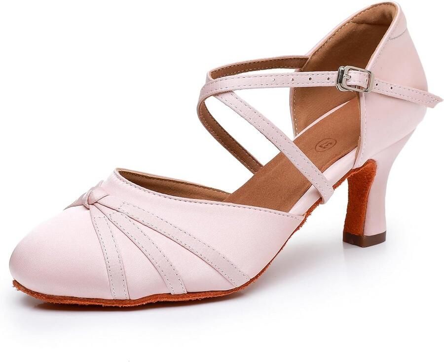 Dames Dansschoenen Ballroom Salsa Tango Waltz Suède Zool en Keuze uit 5 of Hak