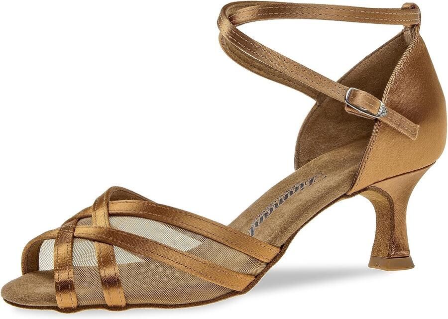 Dames Dansschoenen Beige Nude Satin & Leer