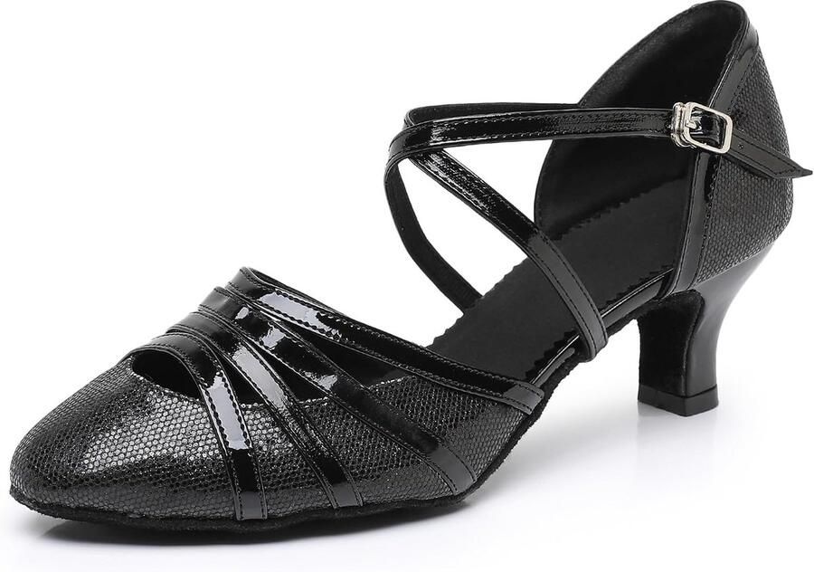 Dames dansschoenen gesloten teen 5 hak fashion tango cha-cha perfect voor ballroom ShopVlot