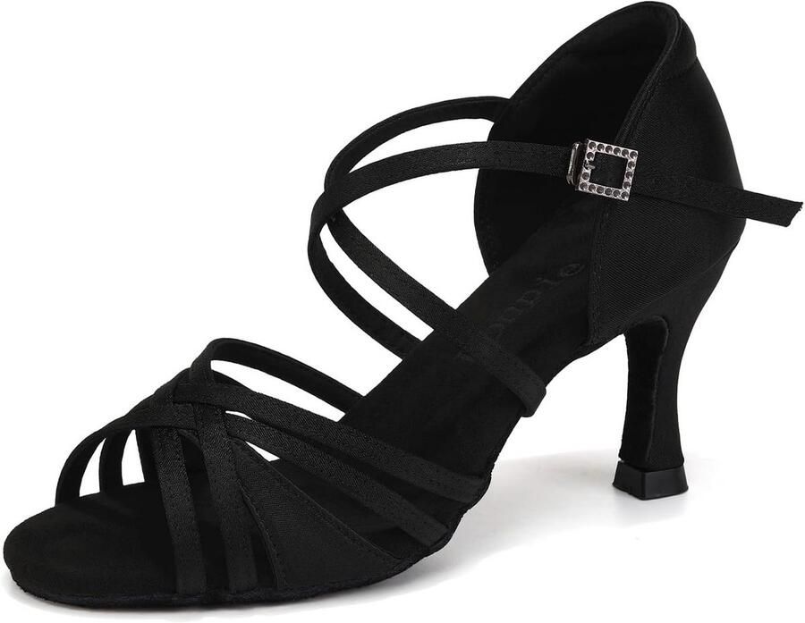 Dames Dansschoenen Latijns-Amerikaans Open Teen met Stabiele Hak van