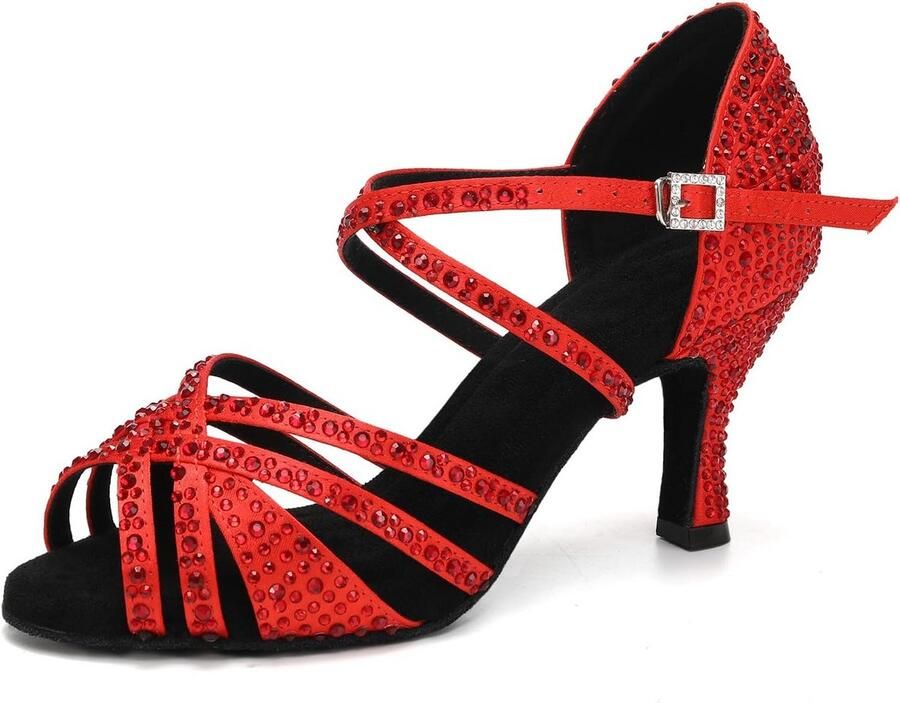 Dames Dansschoenen Latijnse Salsa Balzaal Stiletto Hakken met Strass
