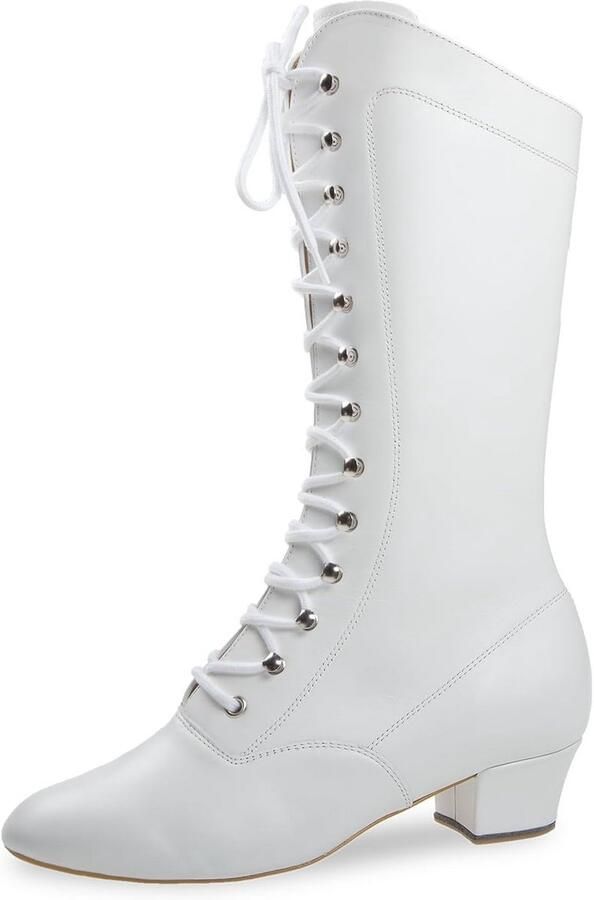 Dames dansschoenen leer instapmodel met cubaanse hak