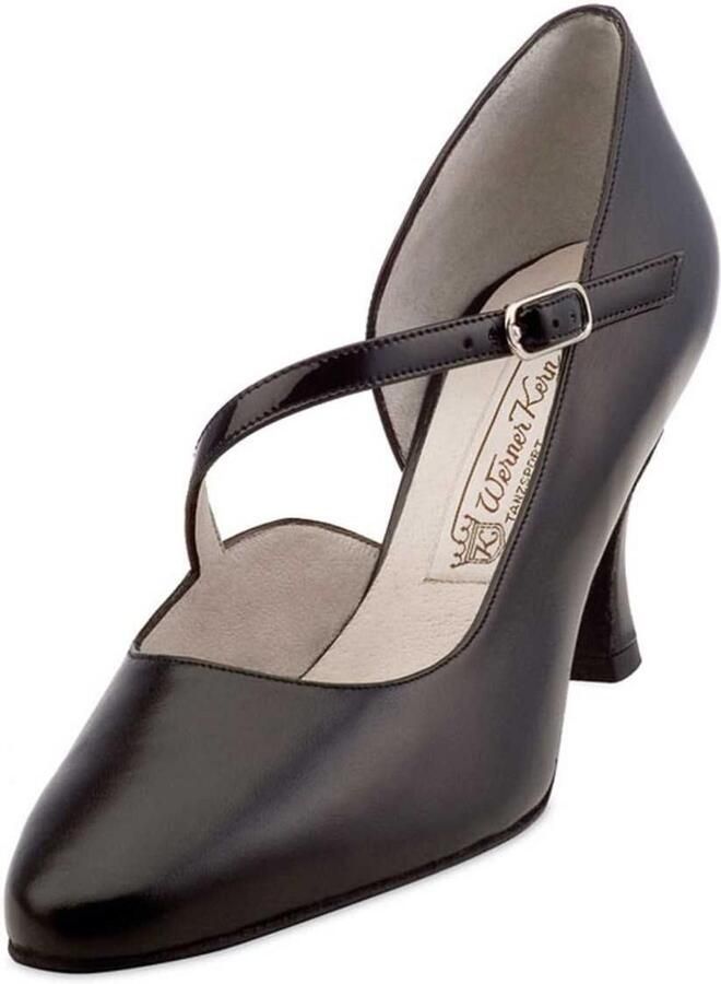 Dames Dansschoenen Leer Zwart Hak Flexibele Suède Zool