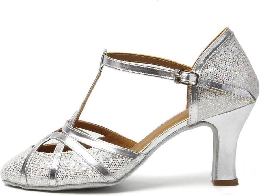 Dames Dansschoenen met Glitter voor Salsa en Ballroom