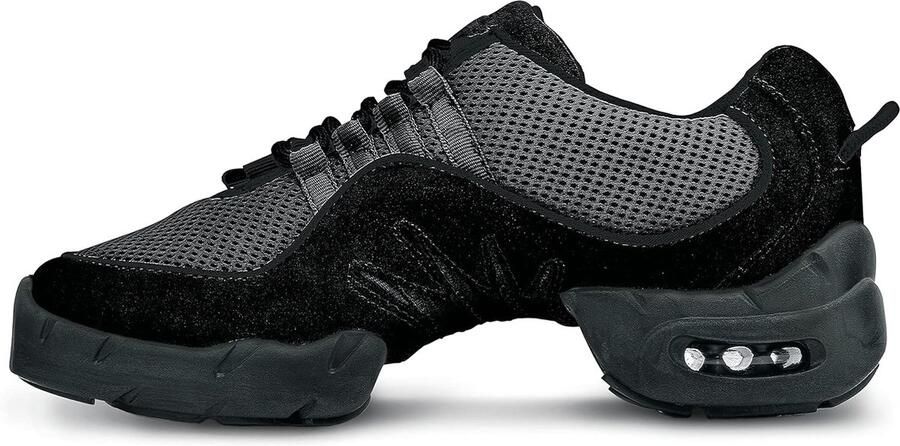 Dames Dansschoenen Splitzool Suède en Mesh Zwart