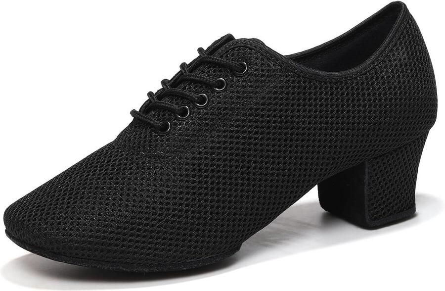 Dames Dansschoenen voor Ballroom en Salsa Lage Hak en Veter Sluiting