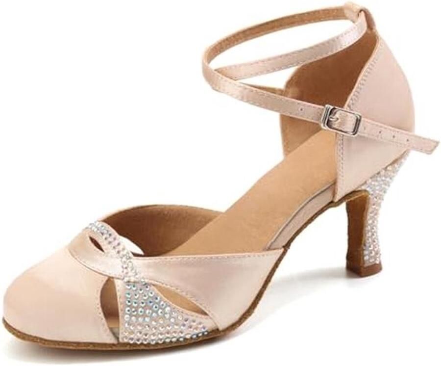 Dames Dansschoenen voor Latin en Ballroom Gesloten Satijnen Salsa Tango - Foto 1