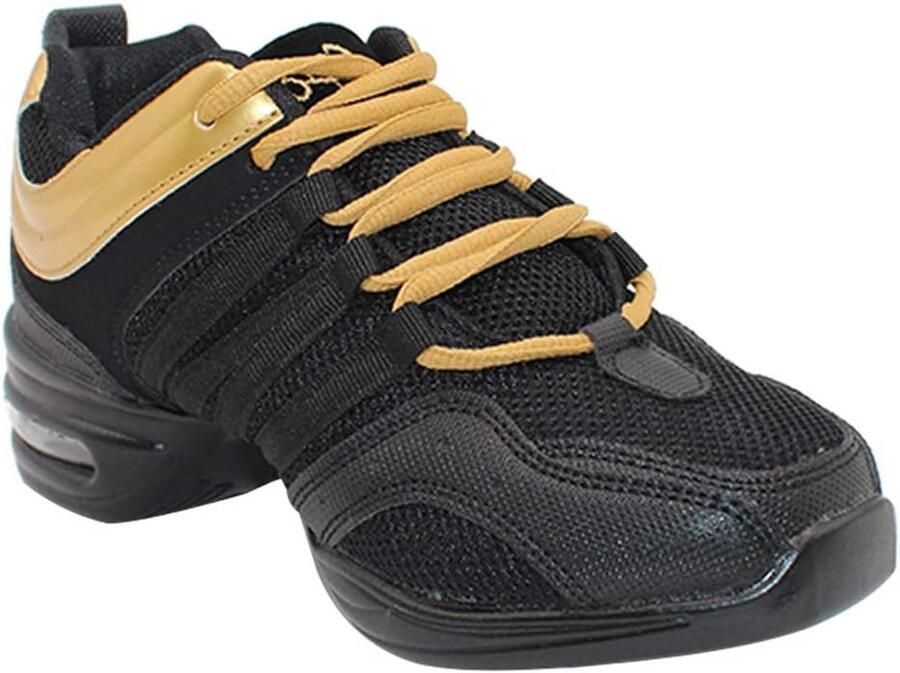 Dames Dansschoenen Zwart Mesh Splitzool Vetersluitingvoor Jazz en Latin