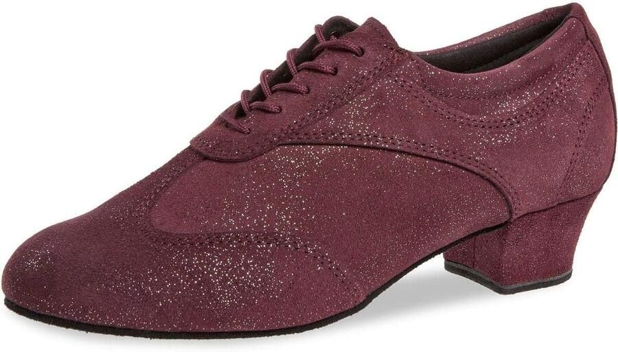 Dames Dansschoenen Sneakerstijl met Vetersluiting en Cubaanse Hak