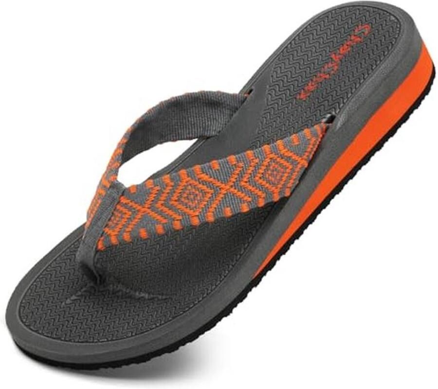 Dames Dikke Hak Teenslippers Lichtgewicht Comfortabele Slippers voor Vrijetijdsmode en Strand