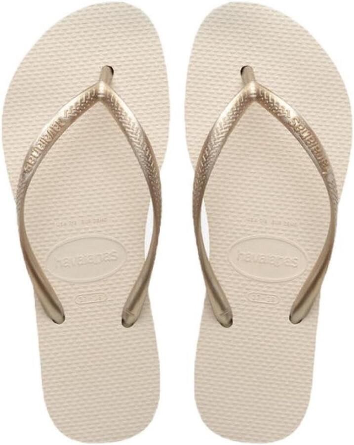 & Platte Sandalen Beige Rubber Comfortabele Zomermode