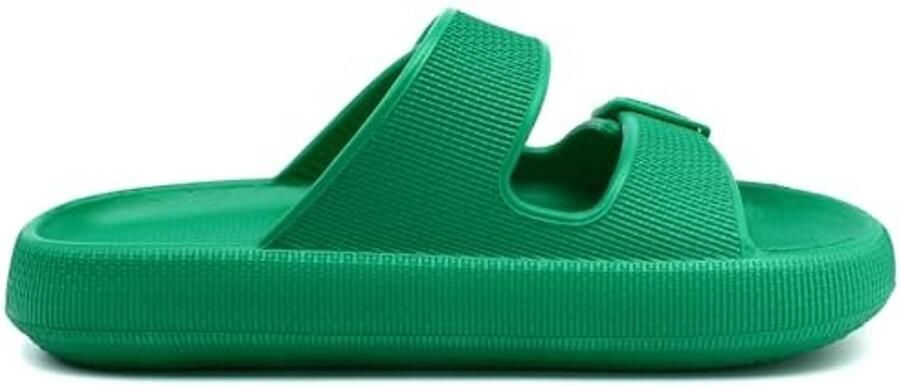 en slippers met verstelbare gespen Groen