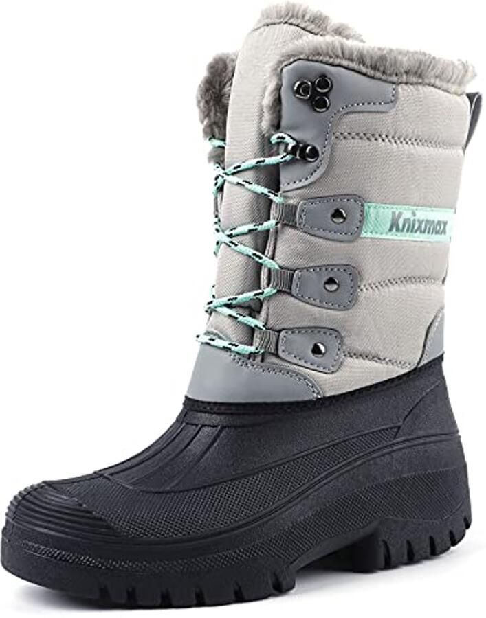 en Waterdichte Sneeuwlaarzen Warm Bont Veterlaarzen voor de Winter