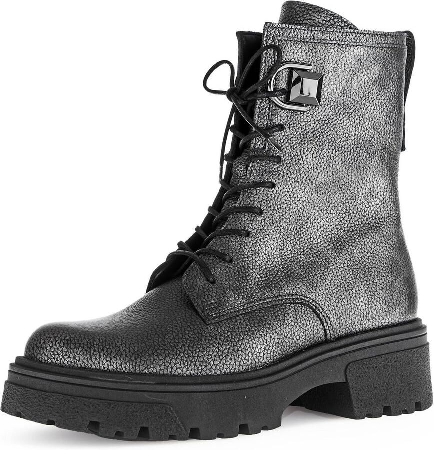 Dames Enkellaars met Dikke Zool en Veterluiting Comfortabele Laars