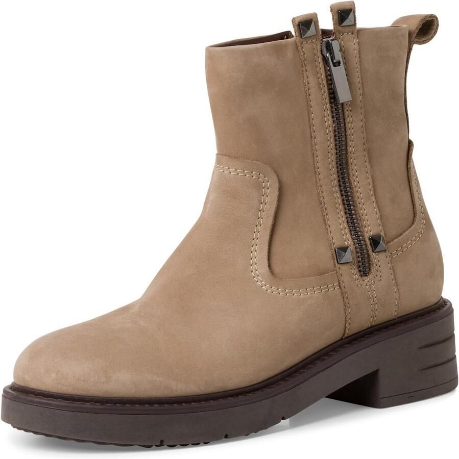 Dames Enkellaars met Ritssluiting en Slip-on Sluiting