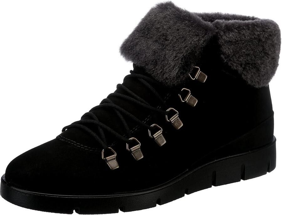 Dames Enkellaarzen met Fleece Voering en Lange Veters voor Wintercomfort