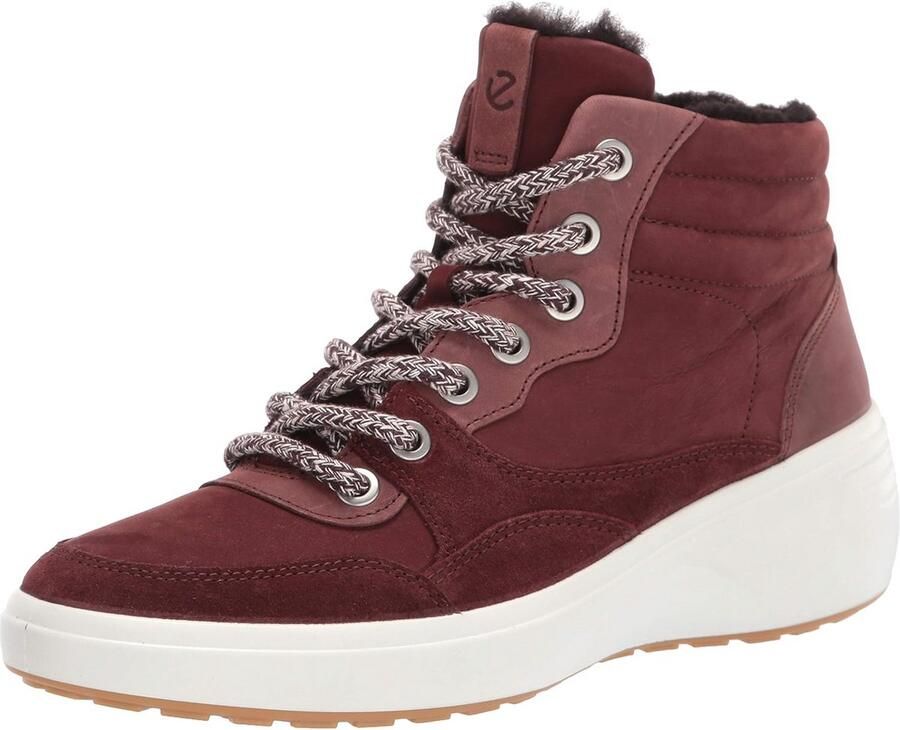 Dames Enkellaars Wedge met Dikke Zool van Premium Leer