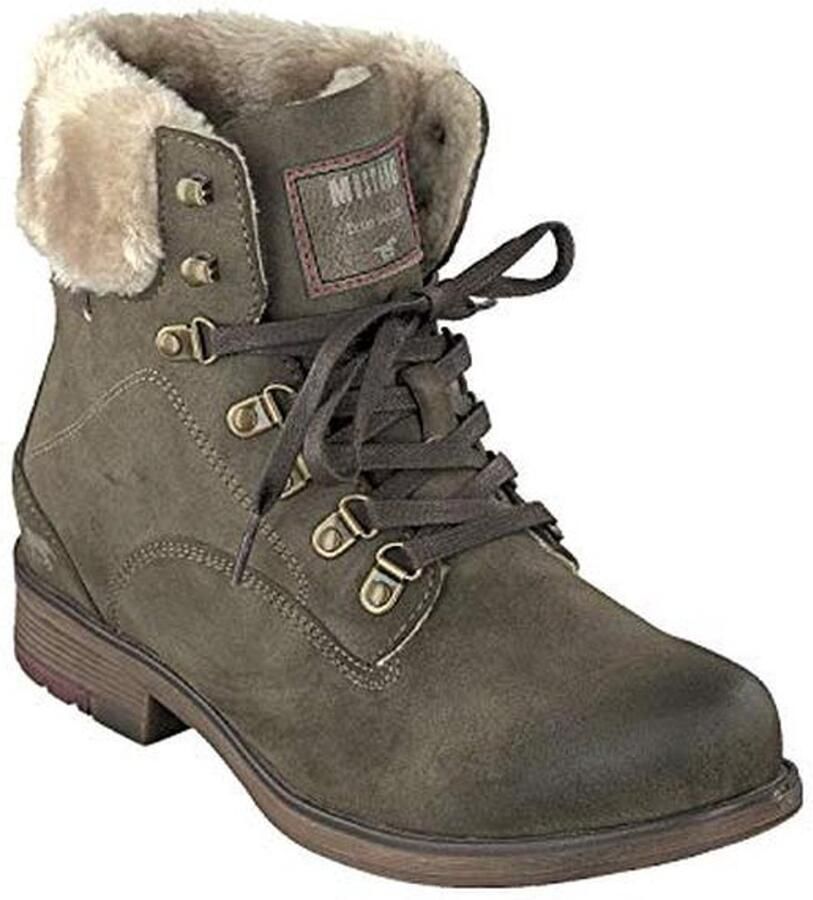 Dames Enkellaarsje met Veters en Teddybont