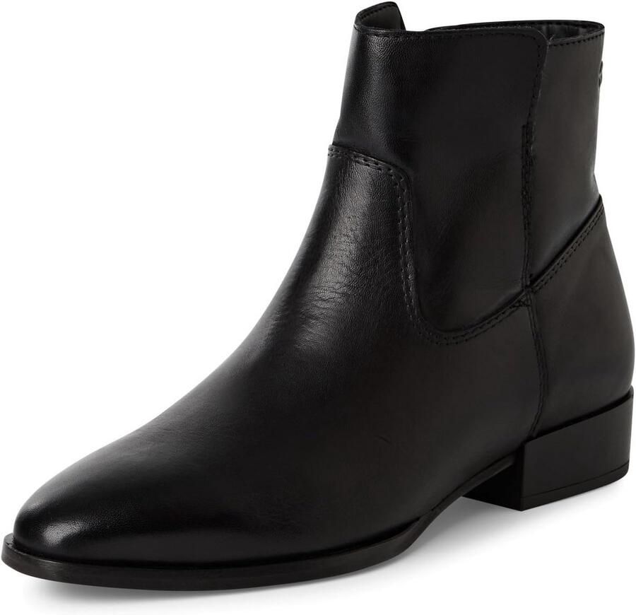 Dames Enkellaarsje Plat Zwart Lederlook Laarsje Comfortabel en Stijlvol