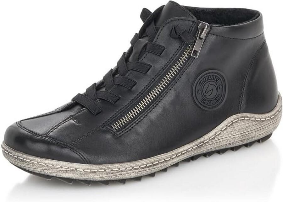 Dames Enkellaarsjes Blauw Leer Vetersluiting Comfortabele Wijdte