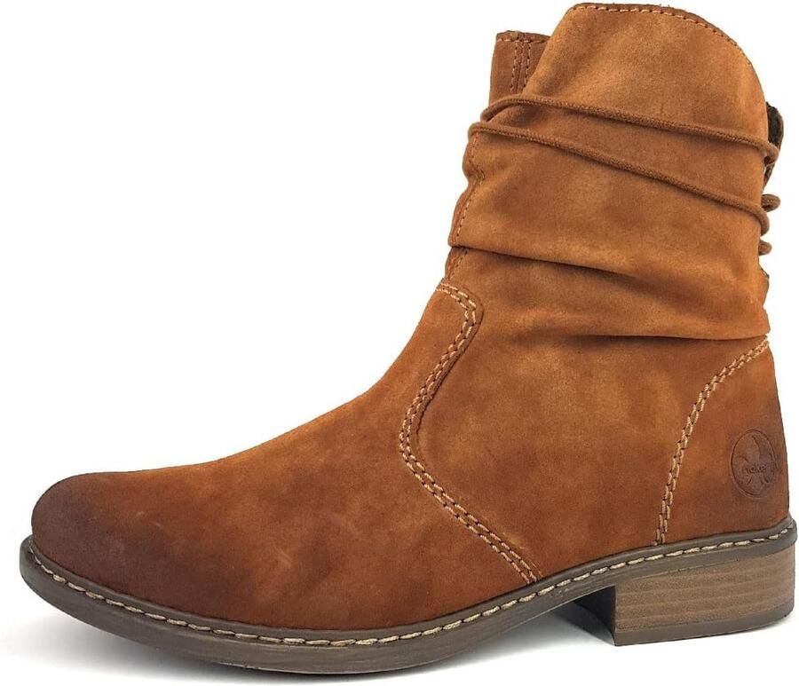 Dames enkellaarsjes bruin met rits en comfortabele zool