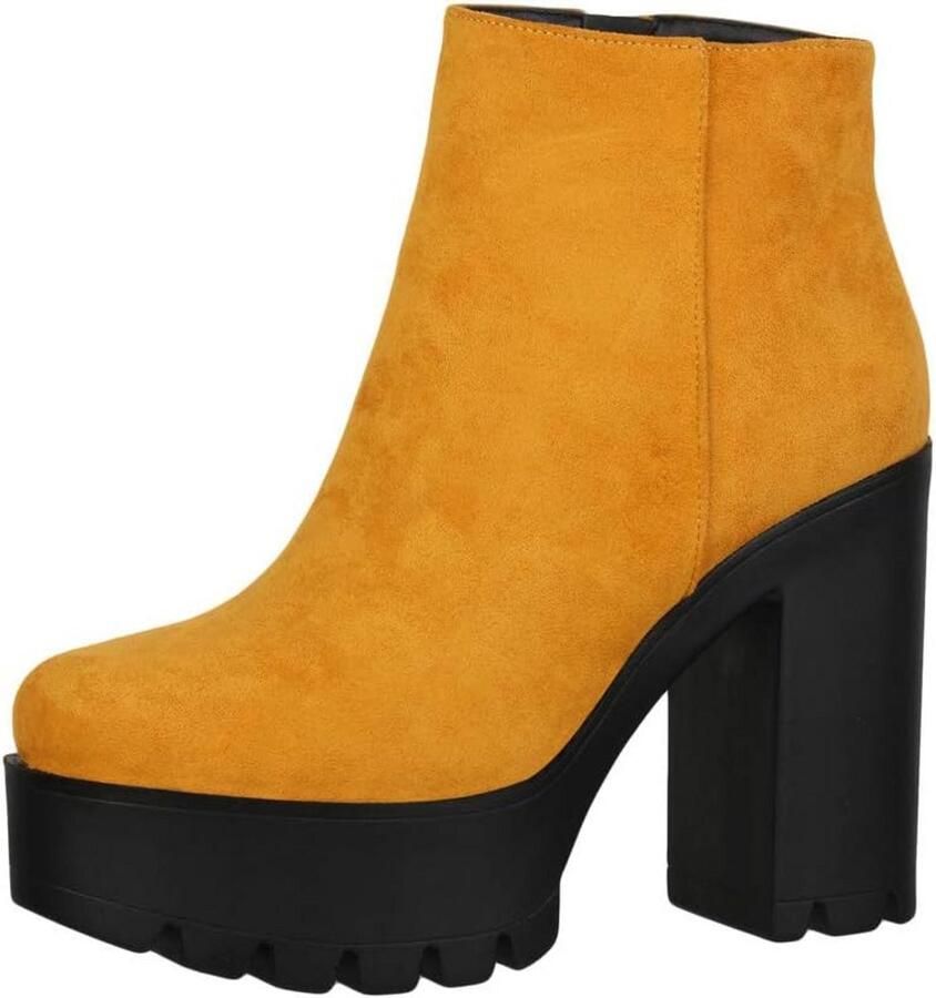 Dames Enkellaarsjes Chelsea Boots Blokhak Trendy