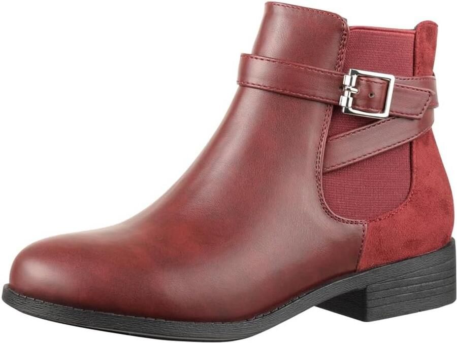 Dames Enkellaarsjes Met Blokhak en Voering Stoere Chelsea Boots