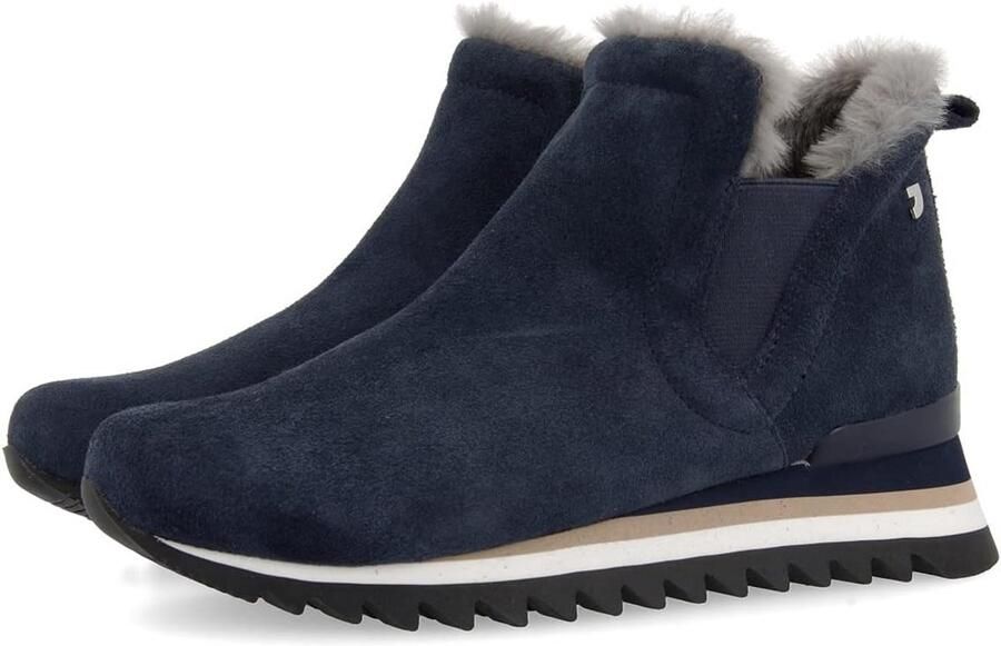 Dames Enkellaarsjes Chelsea Stijl Leer Navy Comfortabel