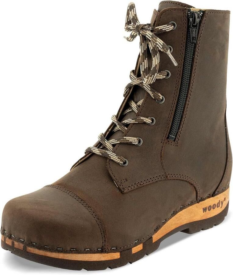 Dames Enkellaarsjes met Houten Zool Comfortabele Outdoor Laarsjes