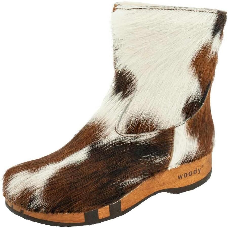 Dames Enkellaarsjes met Lamsvacht Voering en Flexibele Houten Zool