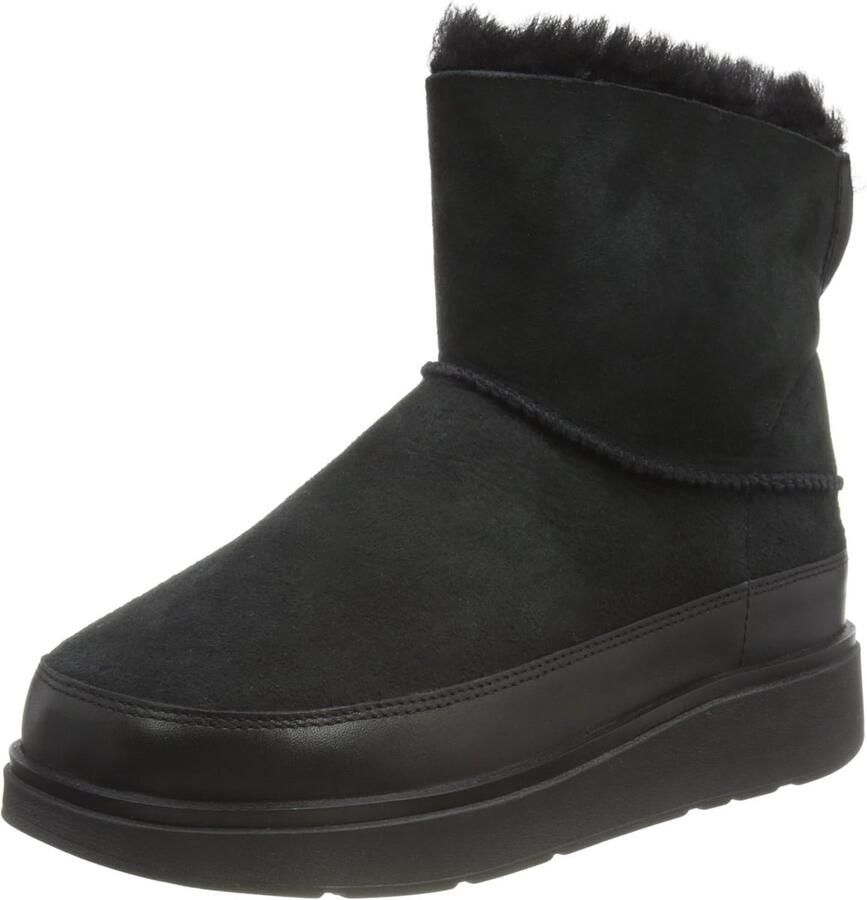 Dames Enkellaarsjes Met Shearling Voering Warme Mini Laarzen Zwart