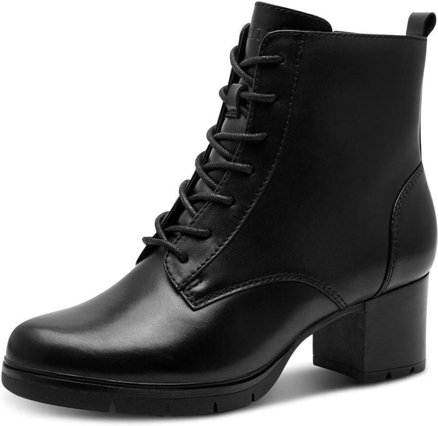 Dames Enkellaarsjes met Veters en Blokhak voor Comfort