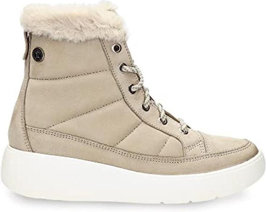 Dames Enkellaarsjes met Waterdichte Leren Bovenkant en Anatomische Binnenzool