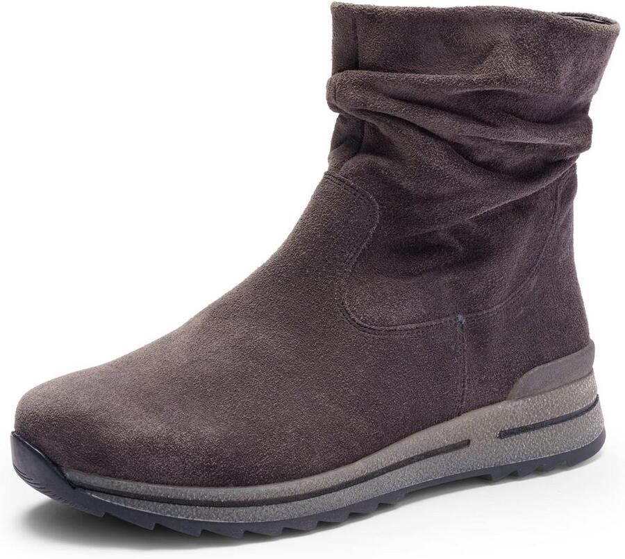 Dames Enkellaarsjes Staal Grijs Brede Pasvorm Comfortabele Laarsjes