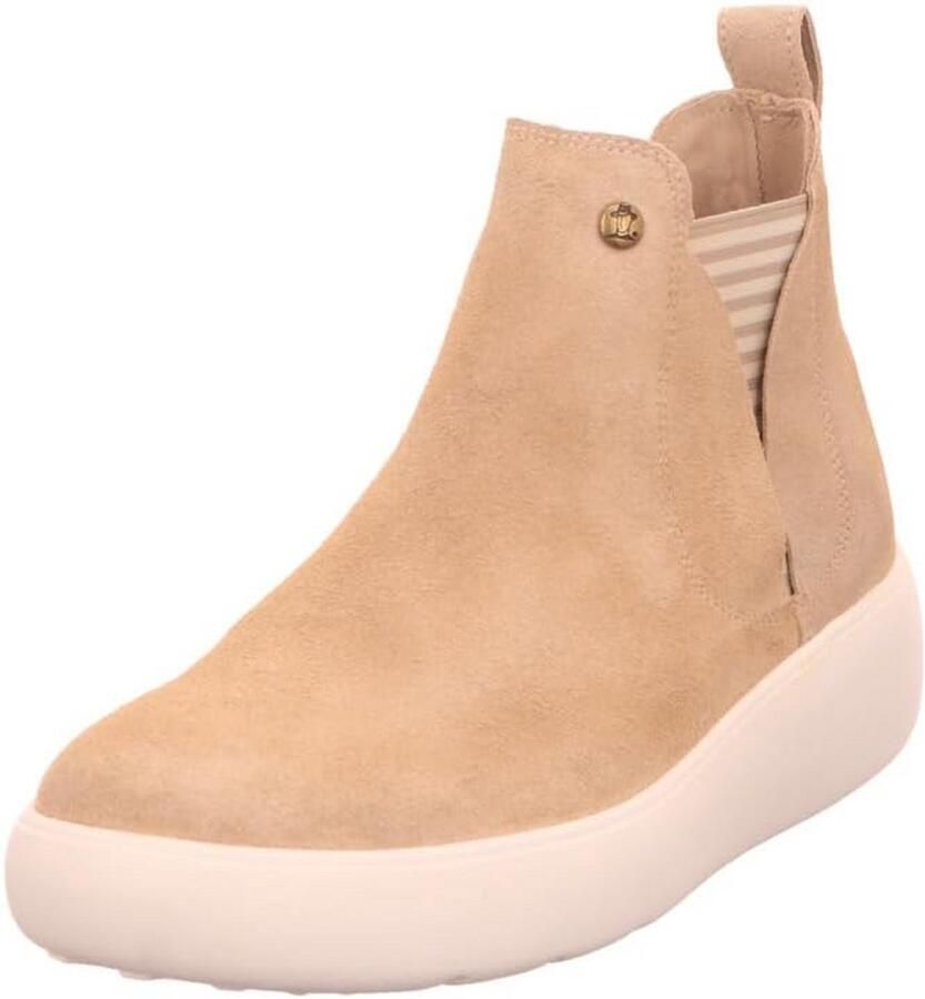 Dames Enkellaarsjes Suède Chelsea Laarzen Platte Wedgezool