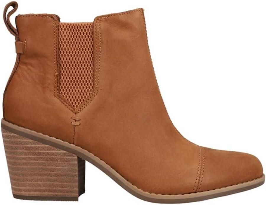 Dames Enkellaarsjes met Blokhak Bruin Nubuck