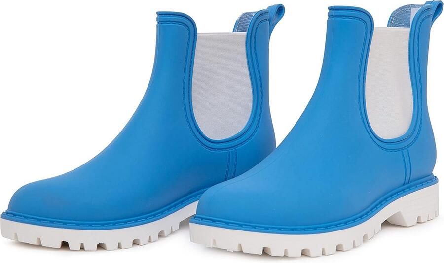 Dames Enkellaarsjes Waterdicht Korte Regenlaarzen Chelsea Stijl Gemaakt in Italië