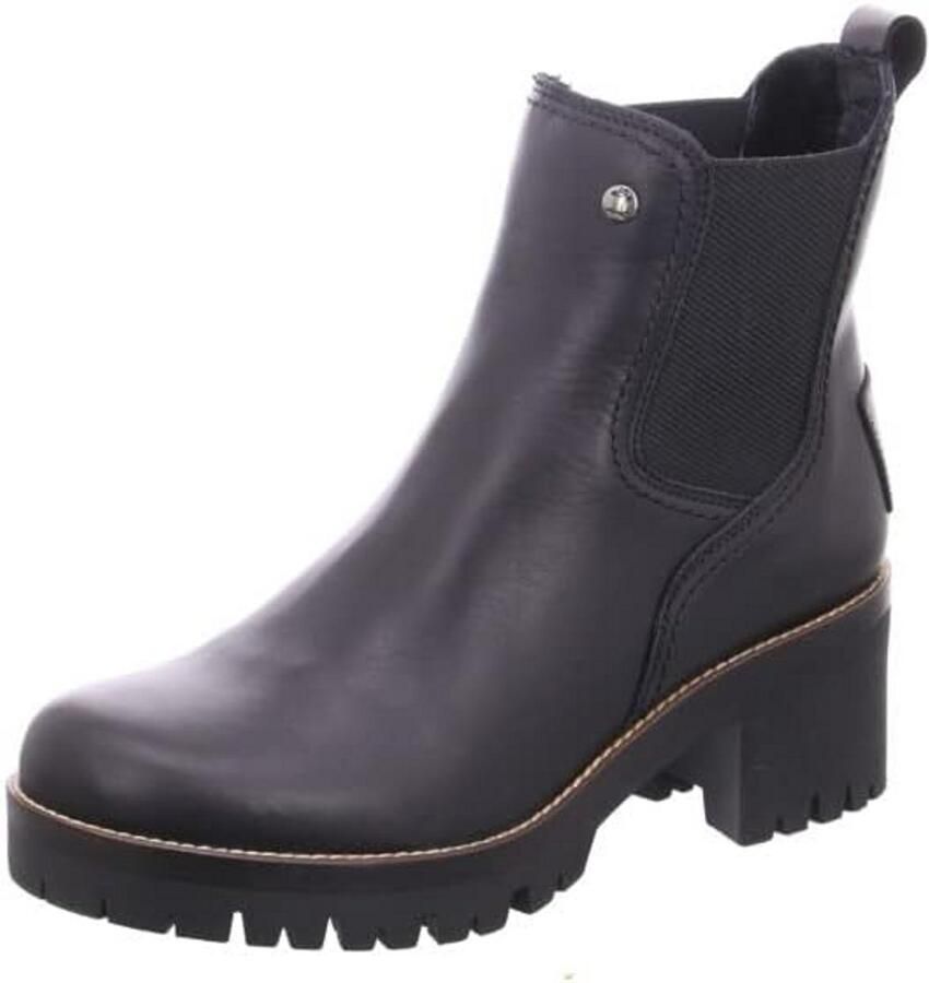 Dames Enkellaarsjes Zwart Leer Comfortabele En Warme Voering