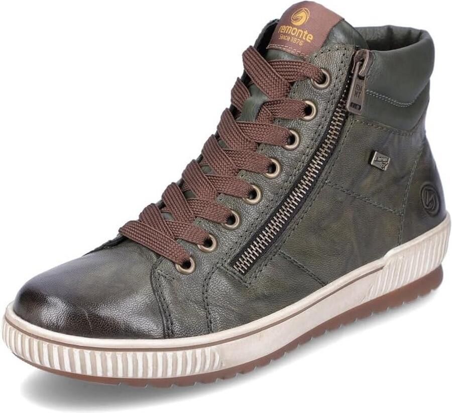 Dames enkellaarzen bruin met vetersluiting en los voetbed