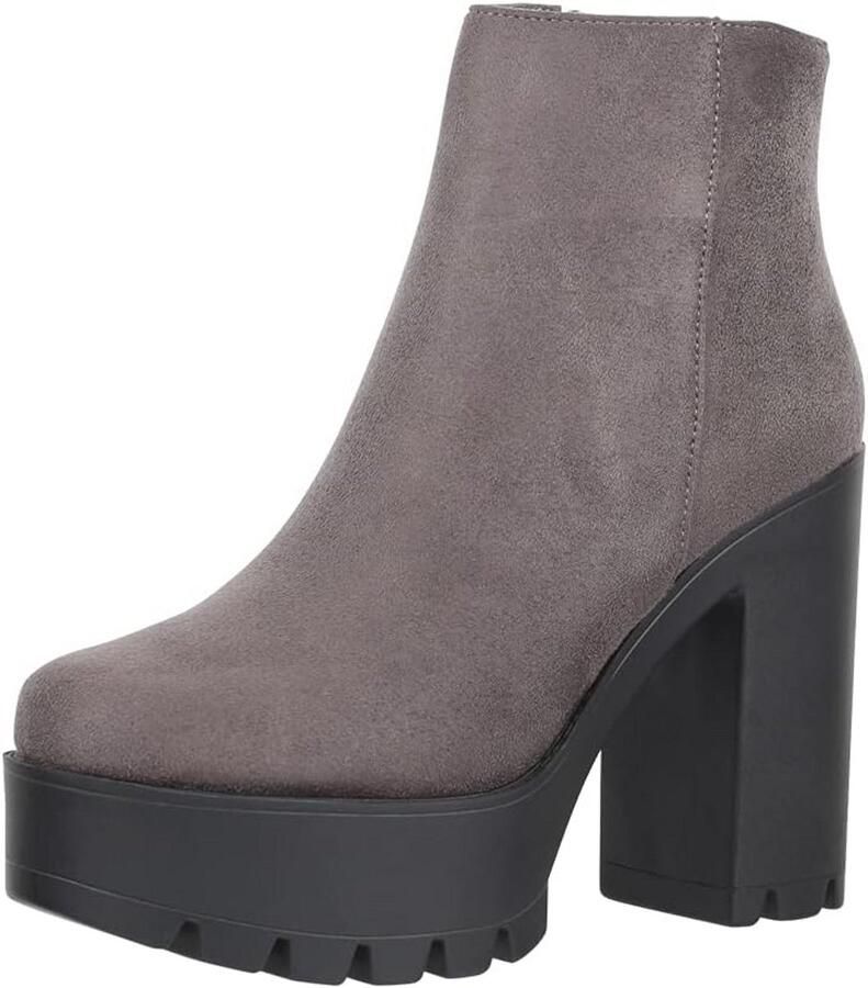 Dames Enkellaarzen Chelsea Boots Met Dikke Hak