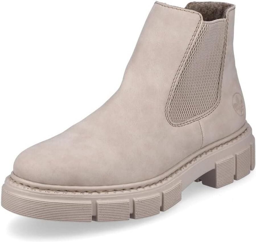 Dames Enkellaarzen Chelsea Model Beige Stevige Vlechtlook