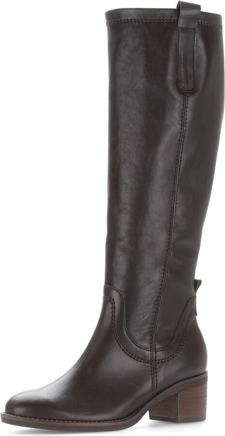 Dames enkellaarzen glad leer bruin comfortabele blokhak