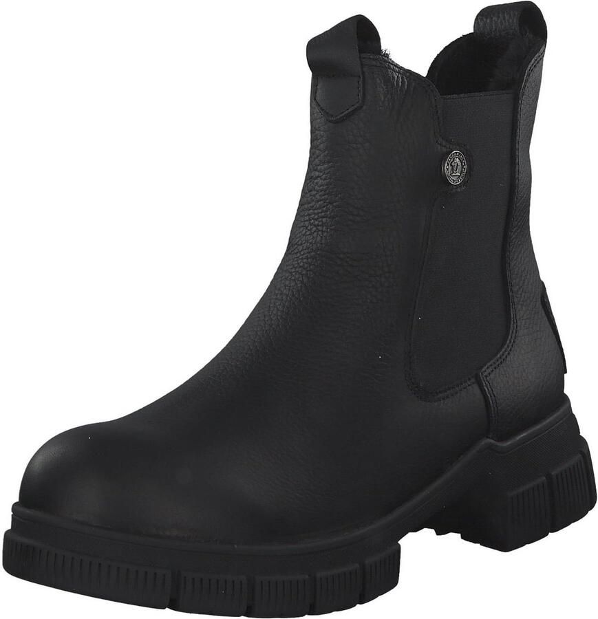 Dames Enkellaarzen Leer Zwart Waterdicht