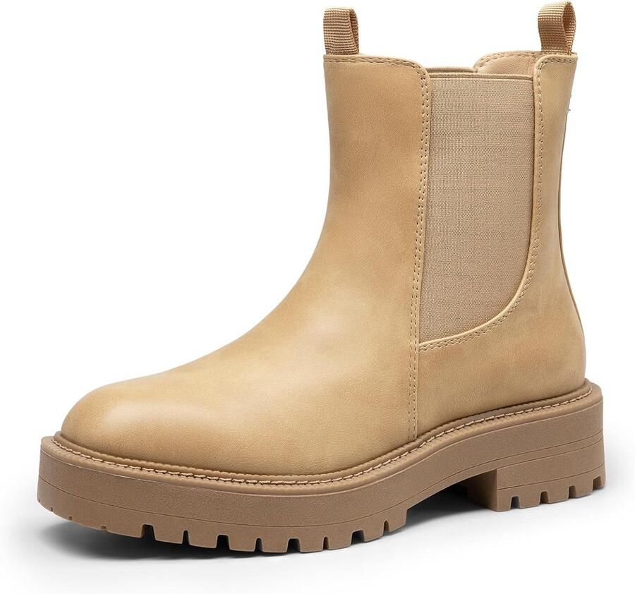 Dames Chelsea Boots Enkellaarzen met Plateauzool en Profielzool Comfortabel en Stijlvol