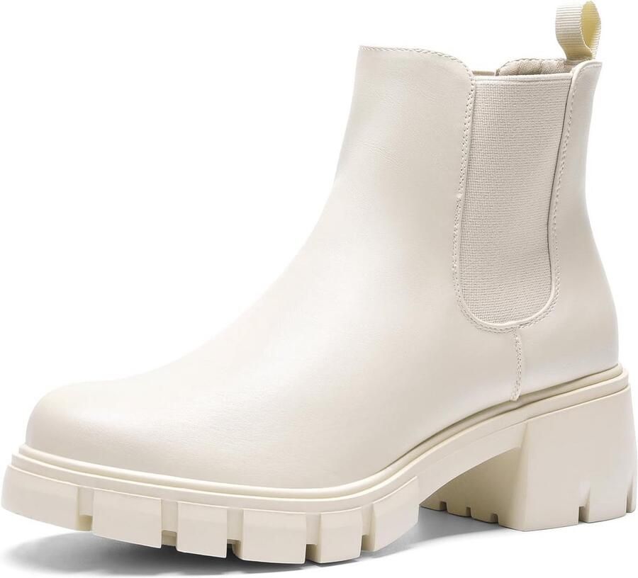 Dames Enkellaarzen met Plateauzool en Blokhak