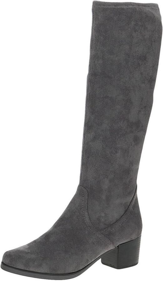 Dames Enkellaarzen met Stretch Schacht en Luchtige Zool G-wijdte